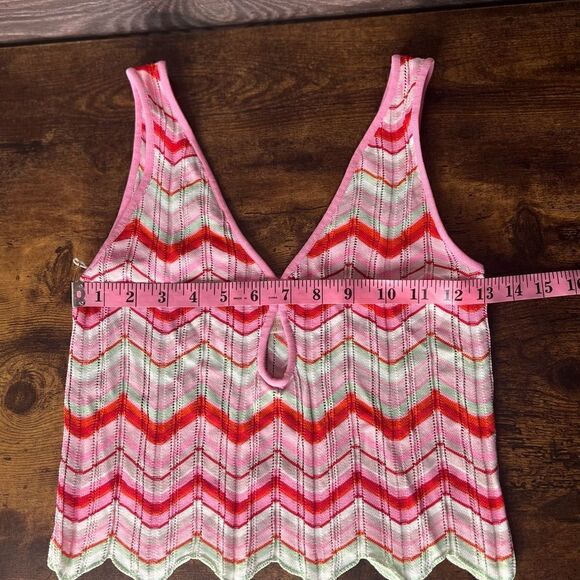 Torn by Ronny Kobo Pink Red Chevron Crochet 2-Piece Set Skirt Set. Medium. NWT! - Picture 7 of 16